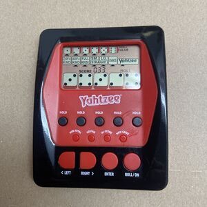 Hasbro 2012 Red Black Yahtzee Handheld Electronic Game Tested Works!